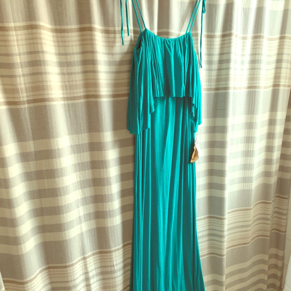 NWT Elan Teal maxi dress adjustable straps